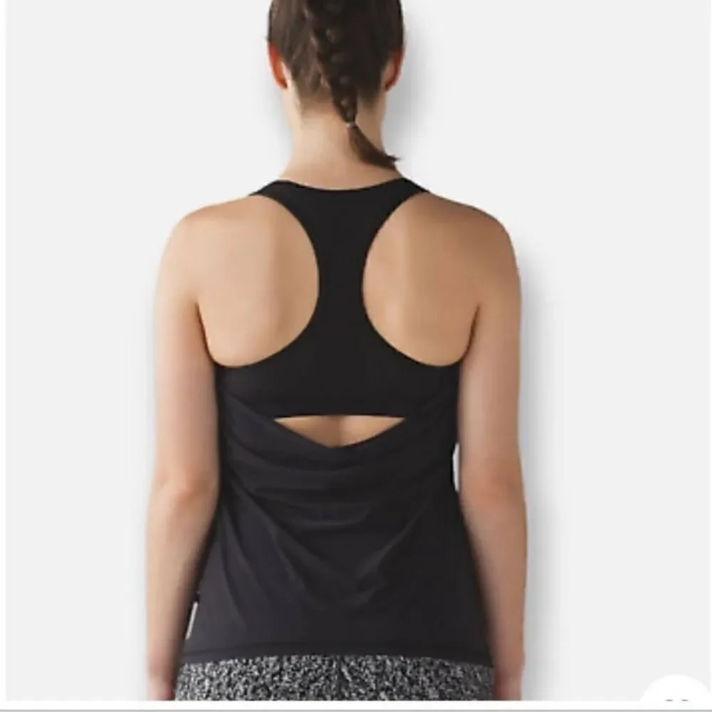 Lululemon womens Sz 2 black white fit physique tank top